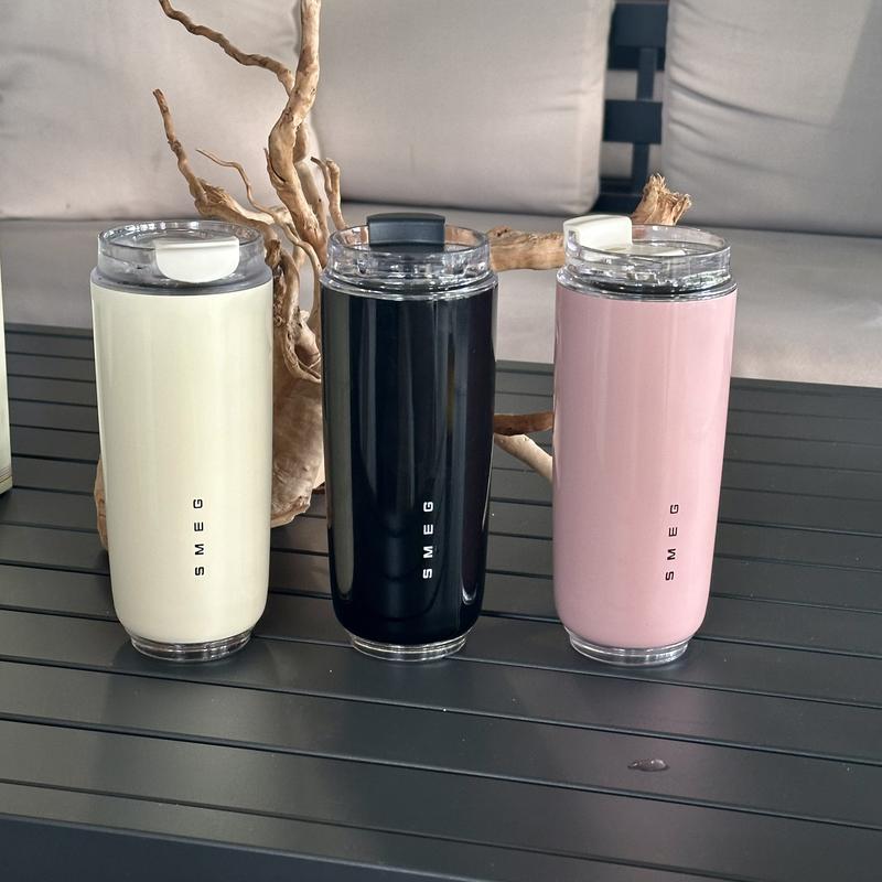 Stylish 420ml Smeg Coffee Mug Stainless Steel Travel Water Bottle Insulated Cup Drinkware Flasks Lid