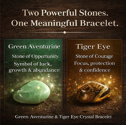 1pc Arpurraina Money Attraction Bracelet with Green Aventurine & Tiger Eye