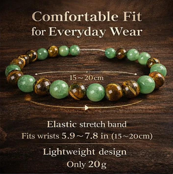 1pc Arpurraina Money Attraction Bracelet with Green Aventurine & Tiger Eye
