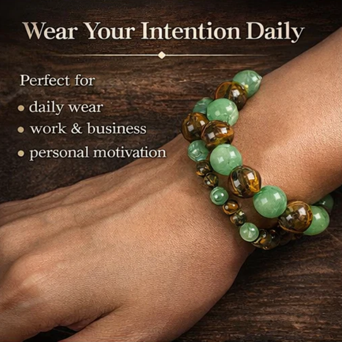 1pc Arpurraina Money Attraction Bracelet with Green Aventurine & Tiger Eye